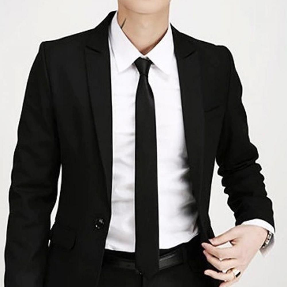 Skinny Tie Men - Moda Casual Slim Plain Mens Solid