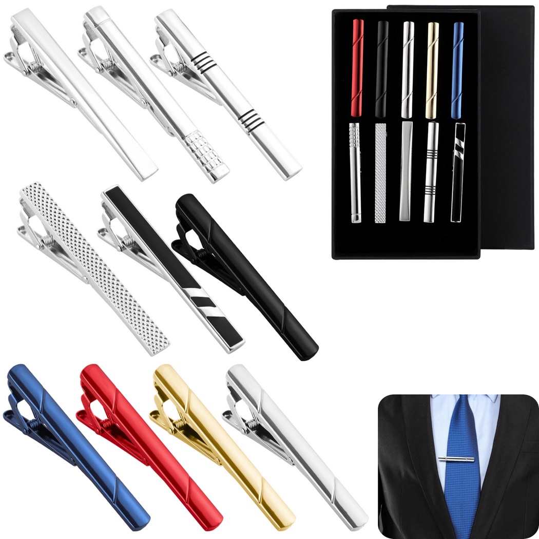 Tie Bar Set Gift - Juego de 10 pinzas para corbata