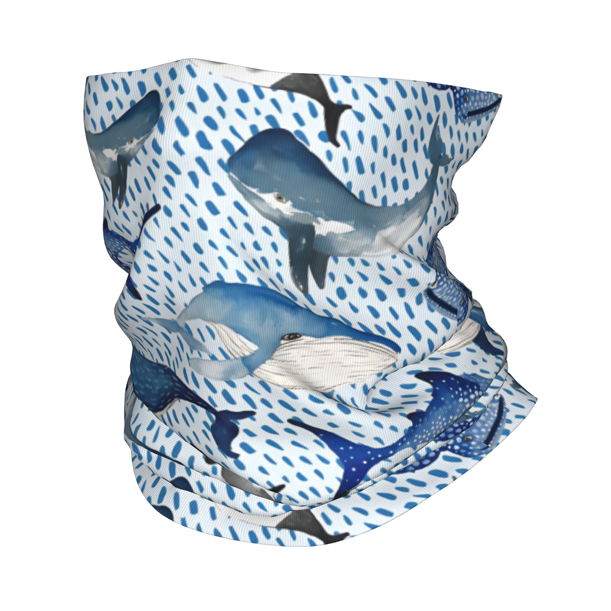 Neck Warmer Tube - Personalizado azul acuarela tiburón invierno diadema