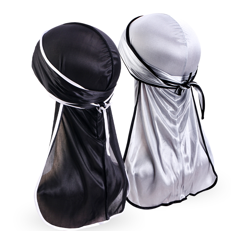 Bandana Doo Rag - 2 unids/lote Unisex hombres satén Durag