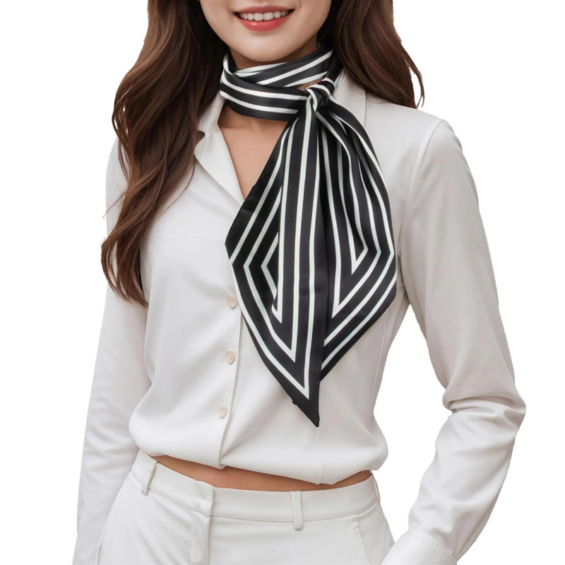 Silk Tie Striped - Bufanda de cinta para el pelo