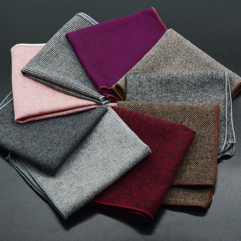 Pocket Square Set - Pañuelo clásico de lana para hombre,