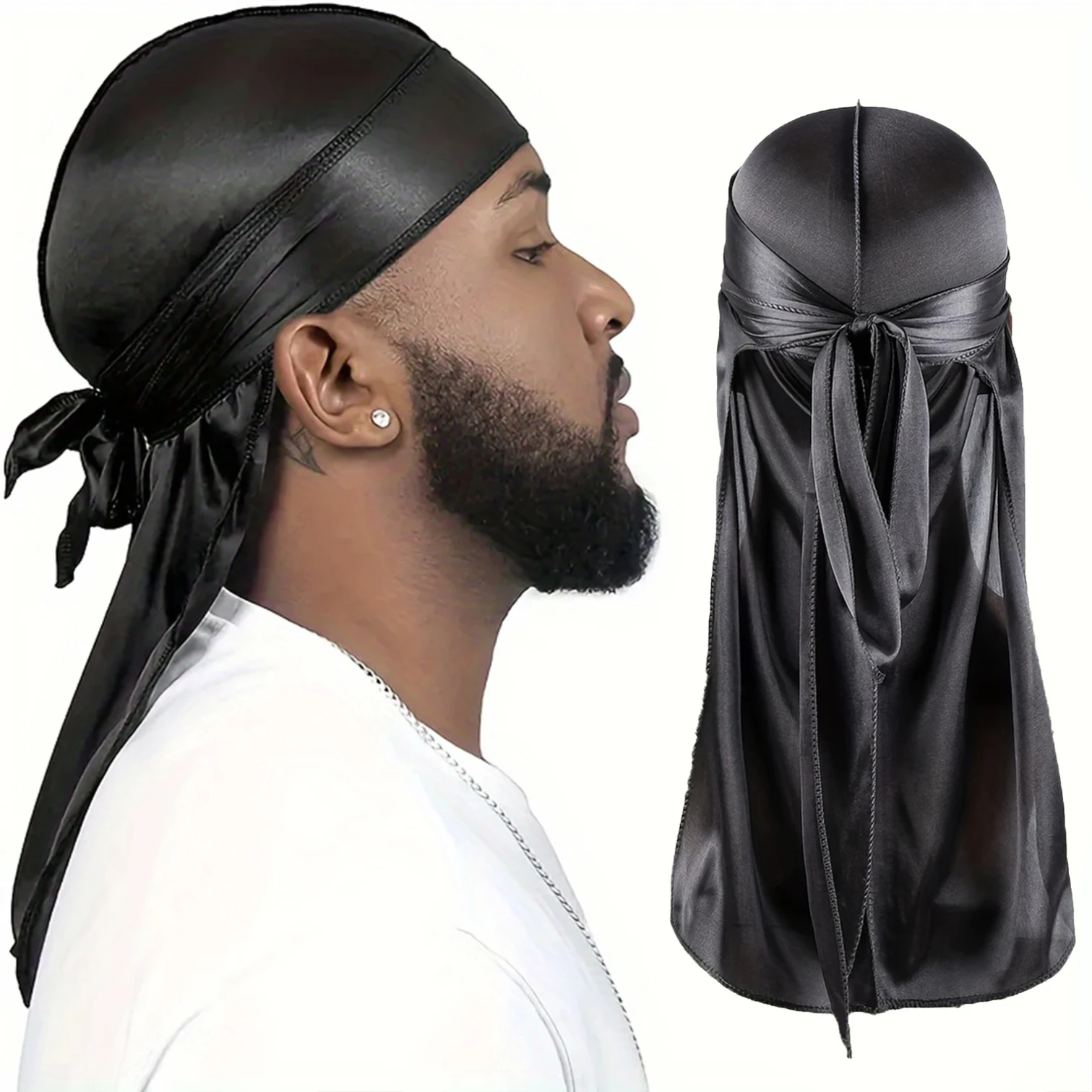 Bandana Doo Rag - Durag de seda para hombre, gorro