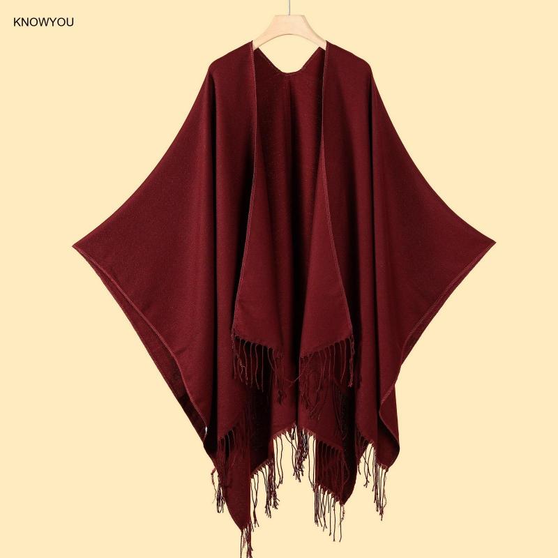 Muffler Men Wool - Ponchos de Color liso para hombre