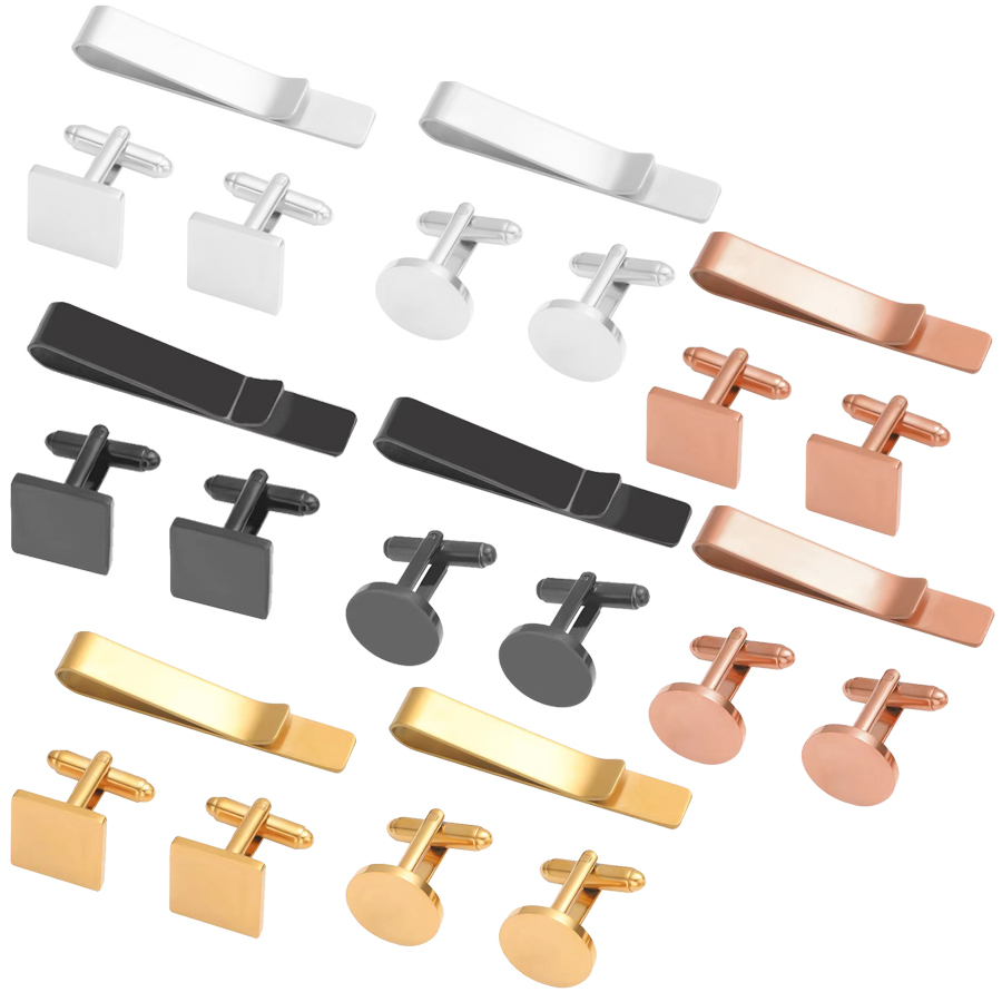Tie Bar Set Gift - Freeteeme, nueva moda, gemelos y Clip