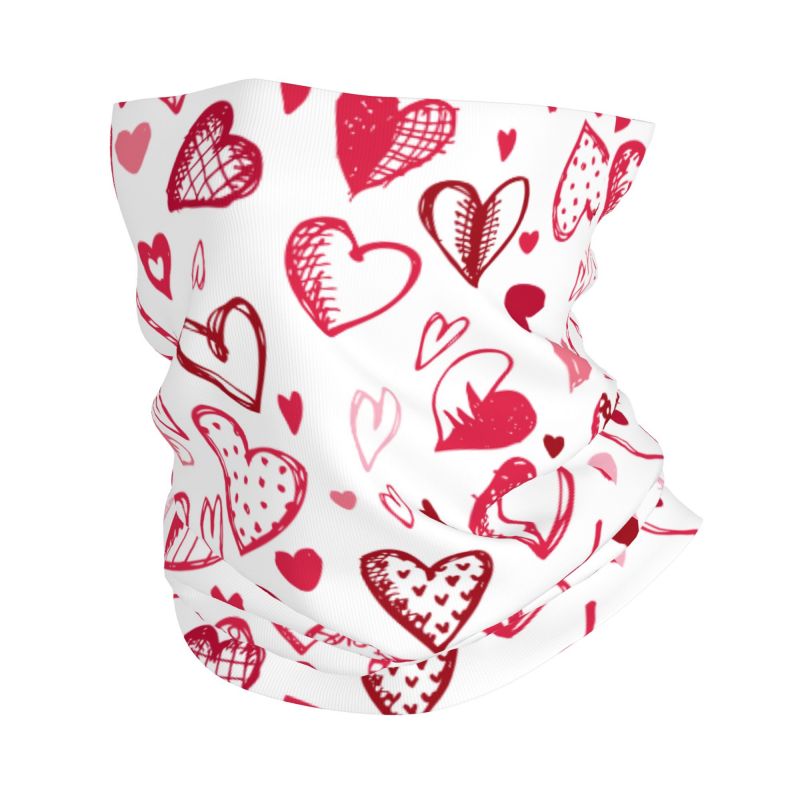 Neck Warmer Tube - Pañuelo Tubular Multifuncional con Corazones Rosados