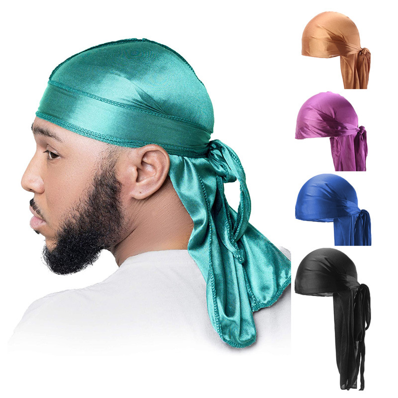 Bandana Doo Rag - Turbante Bandana de seda para hombre,
