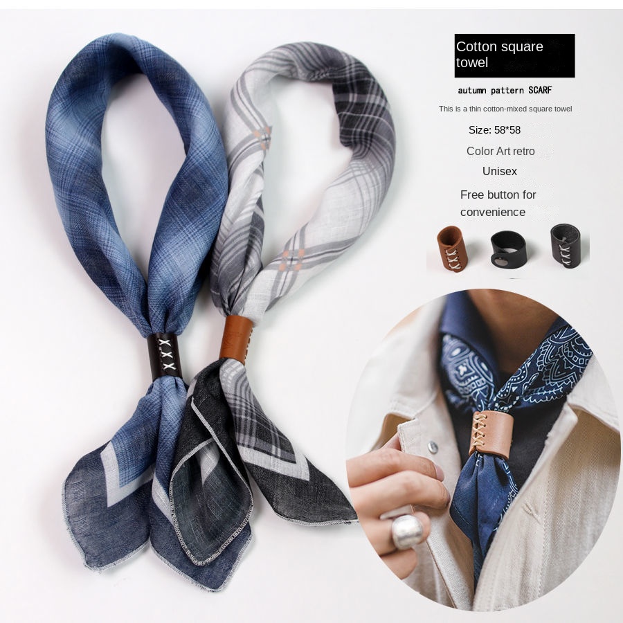 Scarf Silk Square - Bufanda cuadrada para hombre con botones,