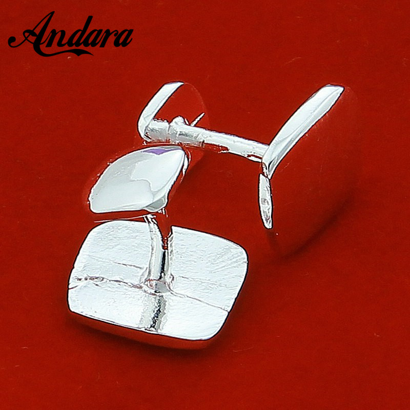 Tie Clip Silver - Gran oferta, gemelos cuadrados de plata