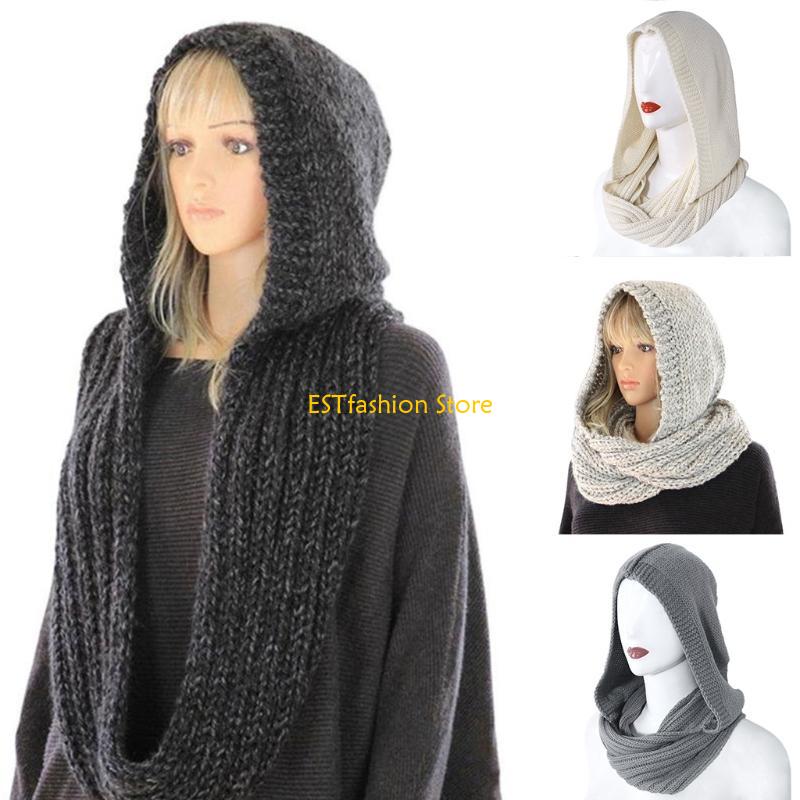 Infinity Scarf Knit - Y5GC Capucha punto invierno para mujer,