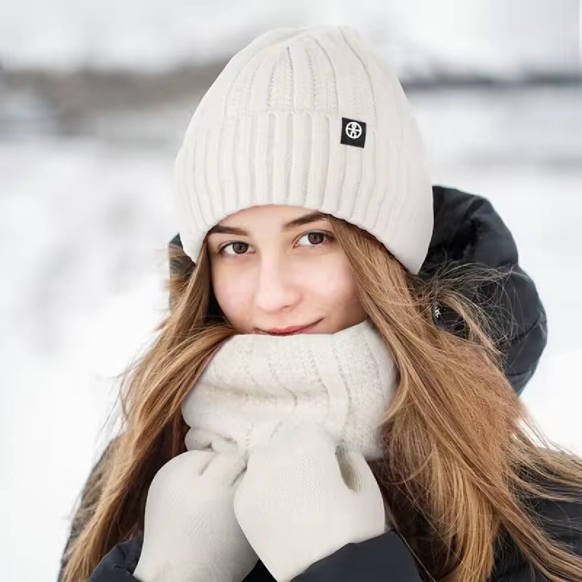 Muffler Men Wool - 3 uds gorro de invierno guantes