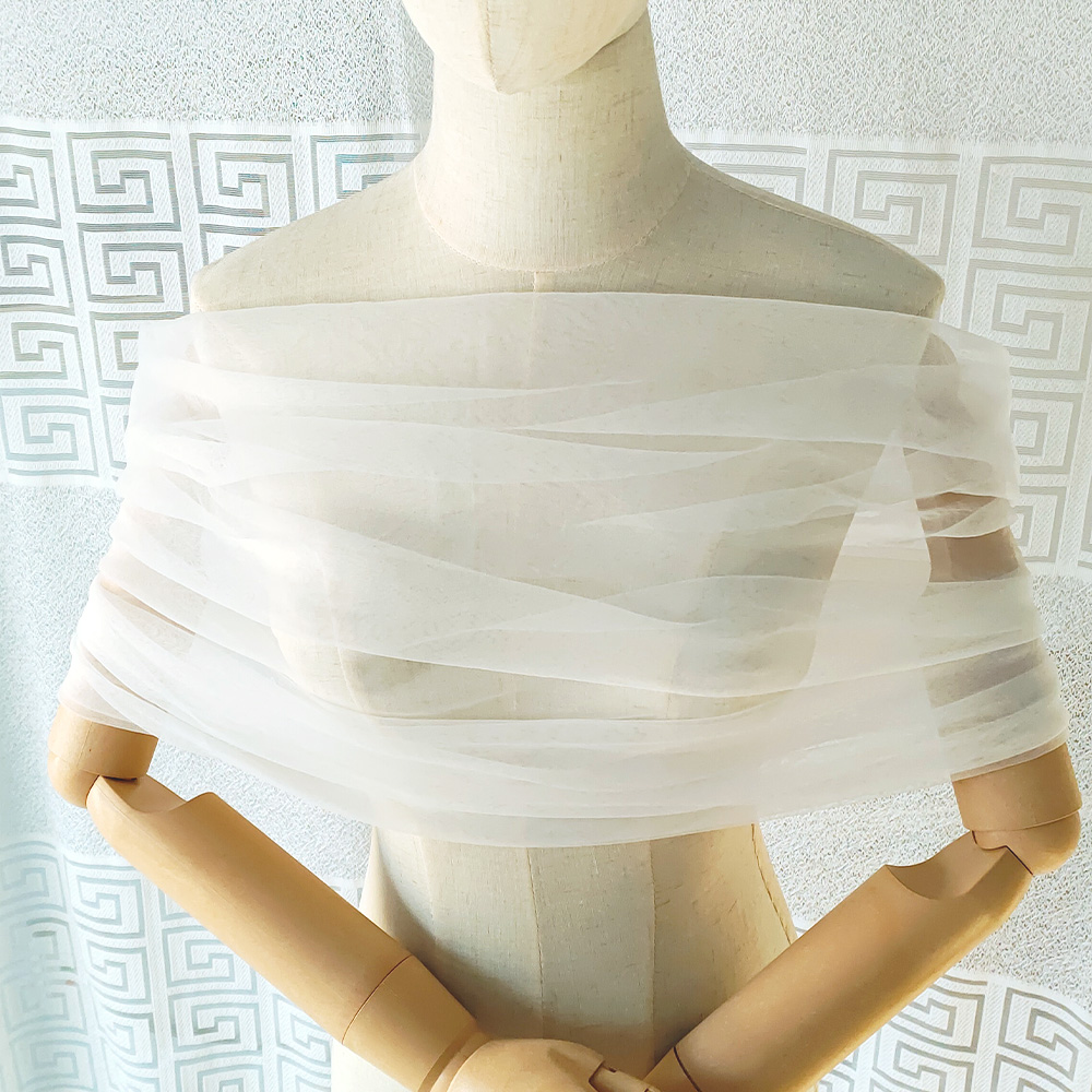 Stole Wedding Shawl - Chal Formal elegante plisado de tul