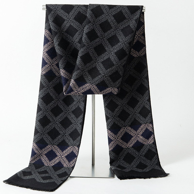 Muffler Men Wool - Bufanda de Cachemira a cuadros de