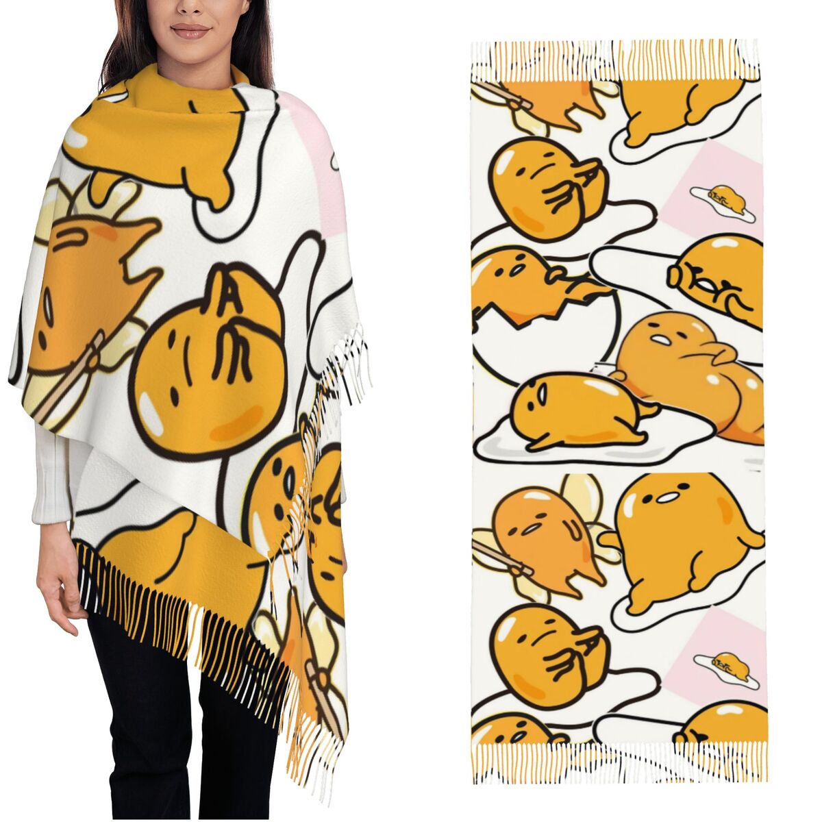 Pashmina Wrap Large - Gudetama Bufanda linda de dibujos animados