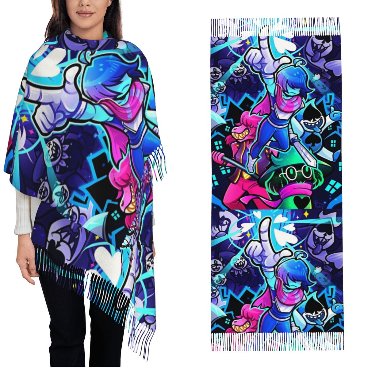 Deltarunes Chal Wraps Bufanda  - Pashmina Wrap Large reseña y precio