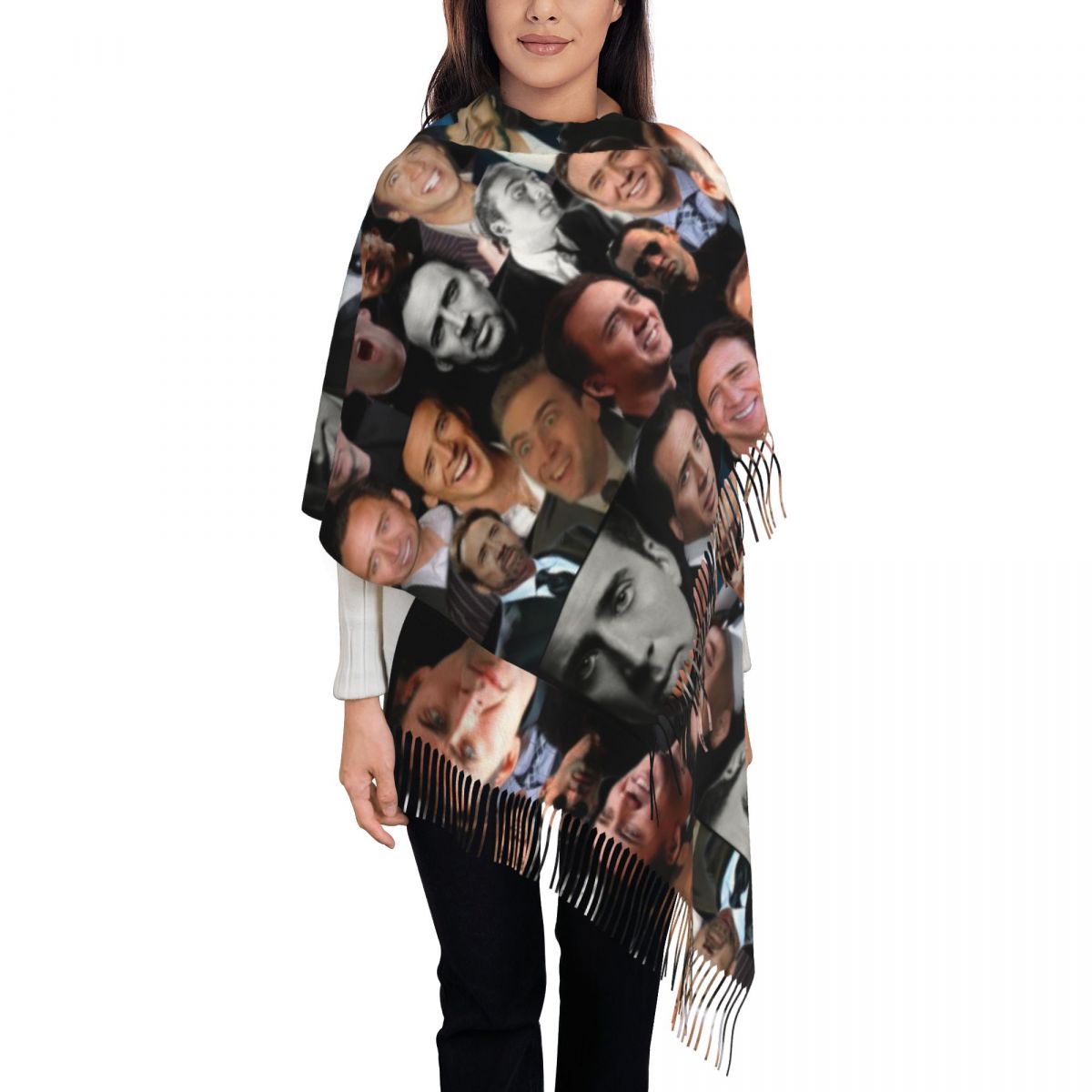 Nicolas Cage Colllage chal env - Pashmina Wrap Large reseña y precio