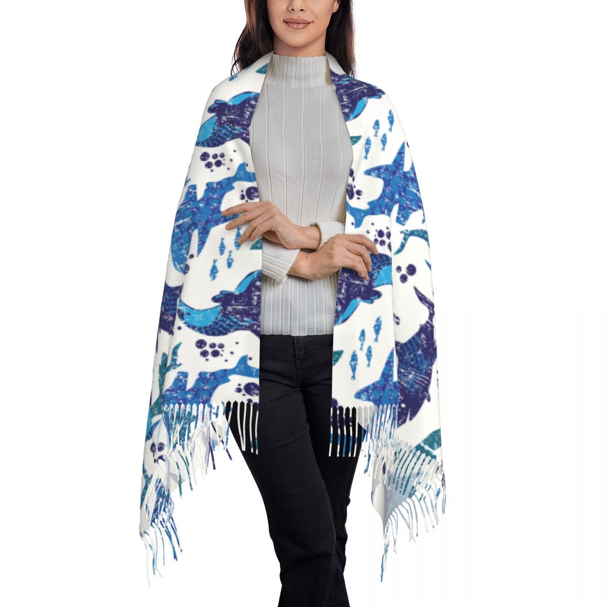 Tiburón mundo submarino océano - Pashmina Wrap Large reseña y precio