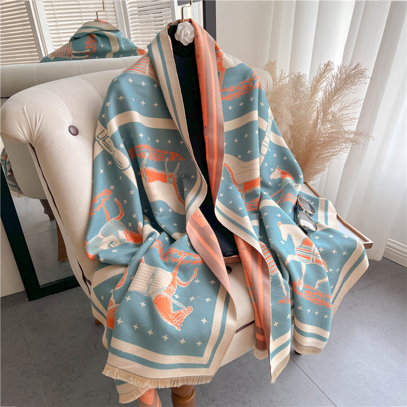 Manta de Cachemira gruesa con  - Woven Scarf Blanket reseña y precio