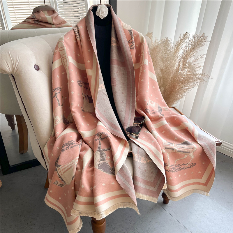Manta de Cachemira gruesa con  - Woven Scarf Blanket reseña y precio