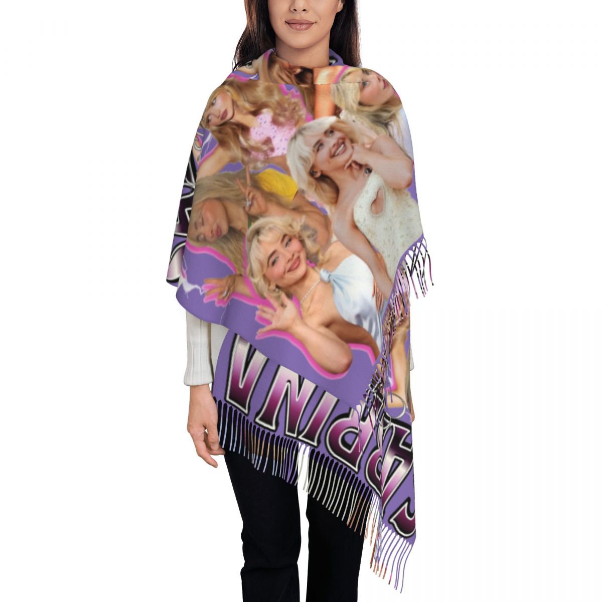 Sabrina Carpenter 90s chal abr - Pashmina Wrap Large reseña y precio