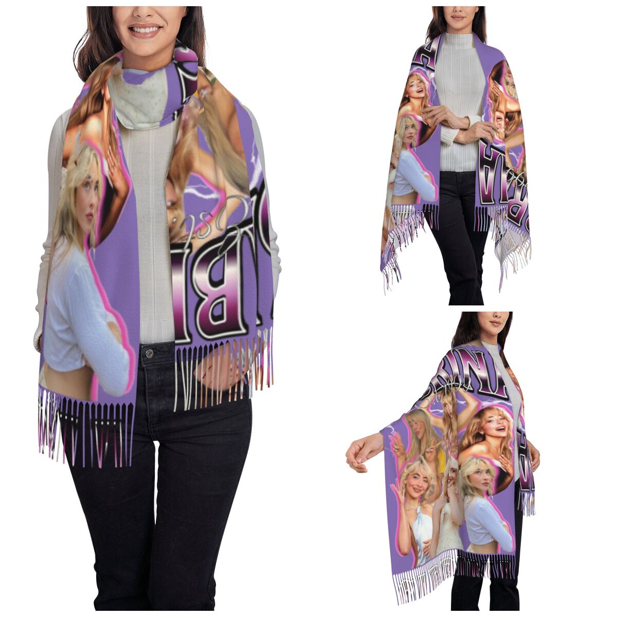Sabrina Carpenter 90s chal abr - Pashmina Wrap Large reseña y precio