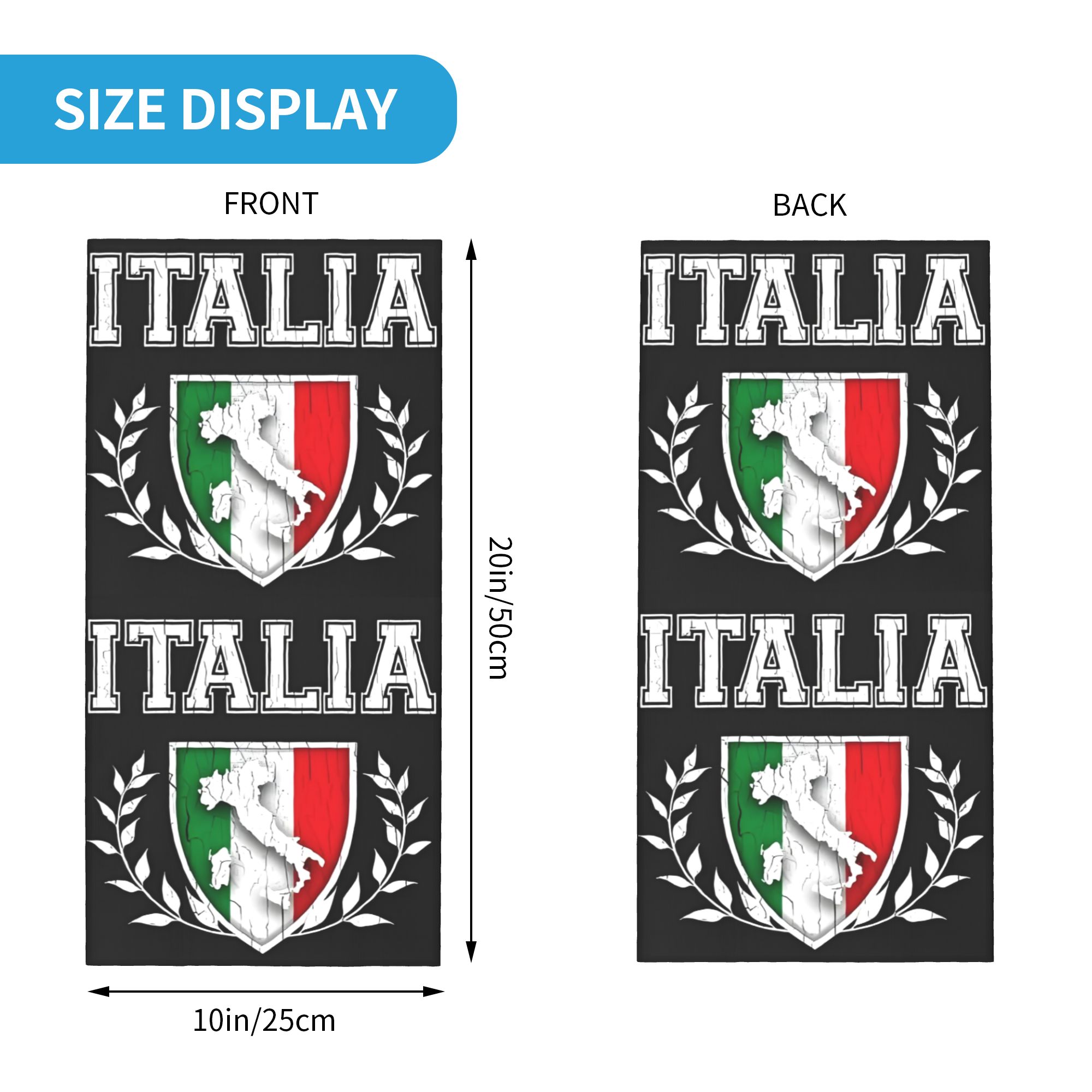 Bandana con bandera de Italia  - Neck Warmer Tube reseña y precio