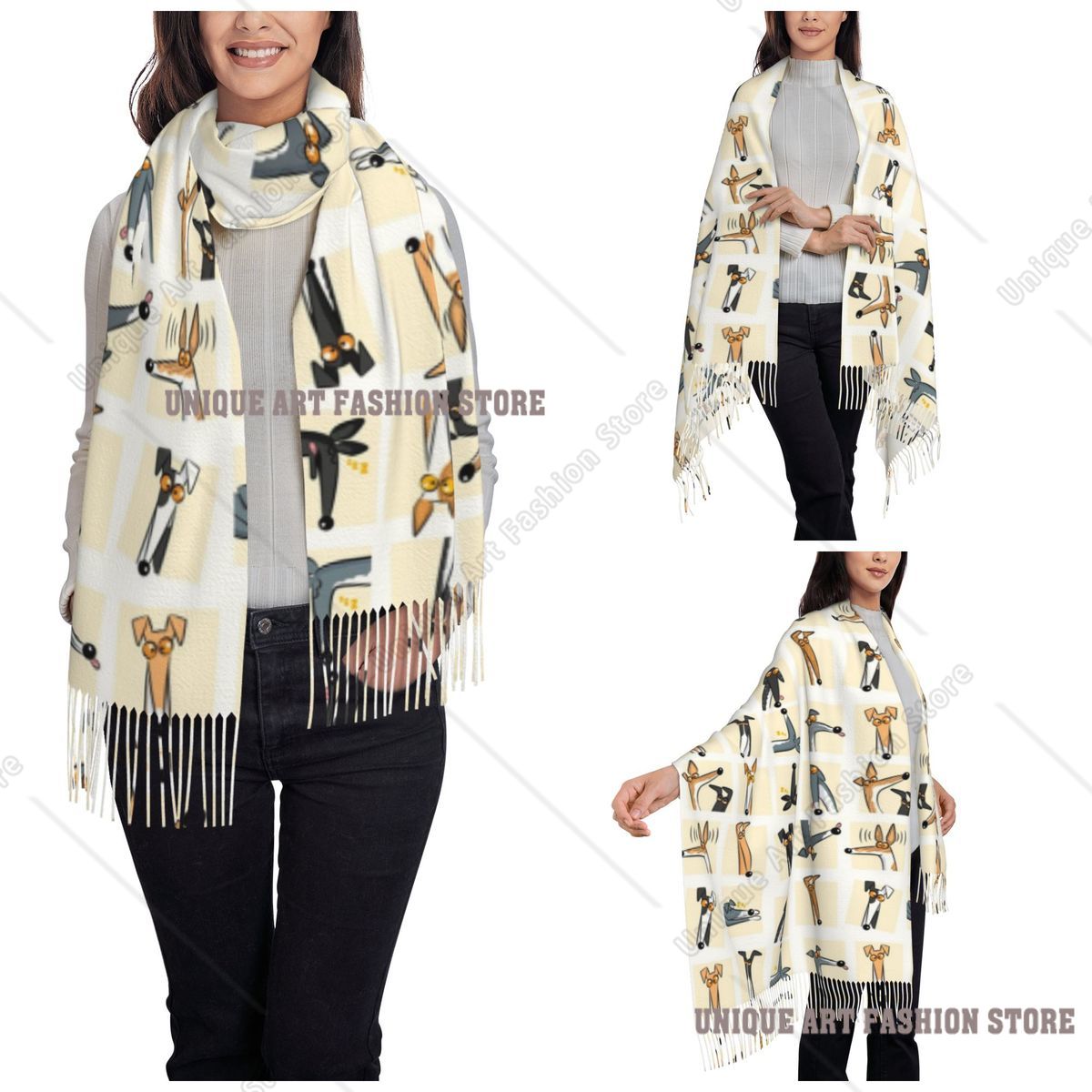 Bufanda con borlas para mujer, - Pashmina Wrap Large reseña y precio