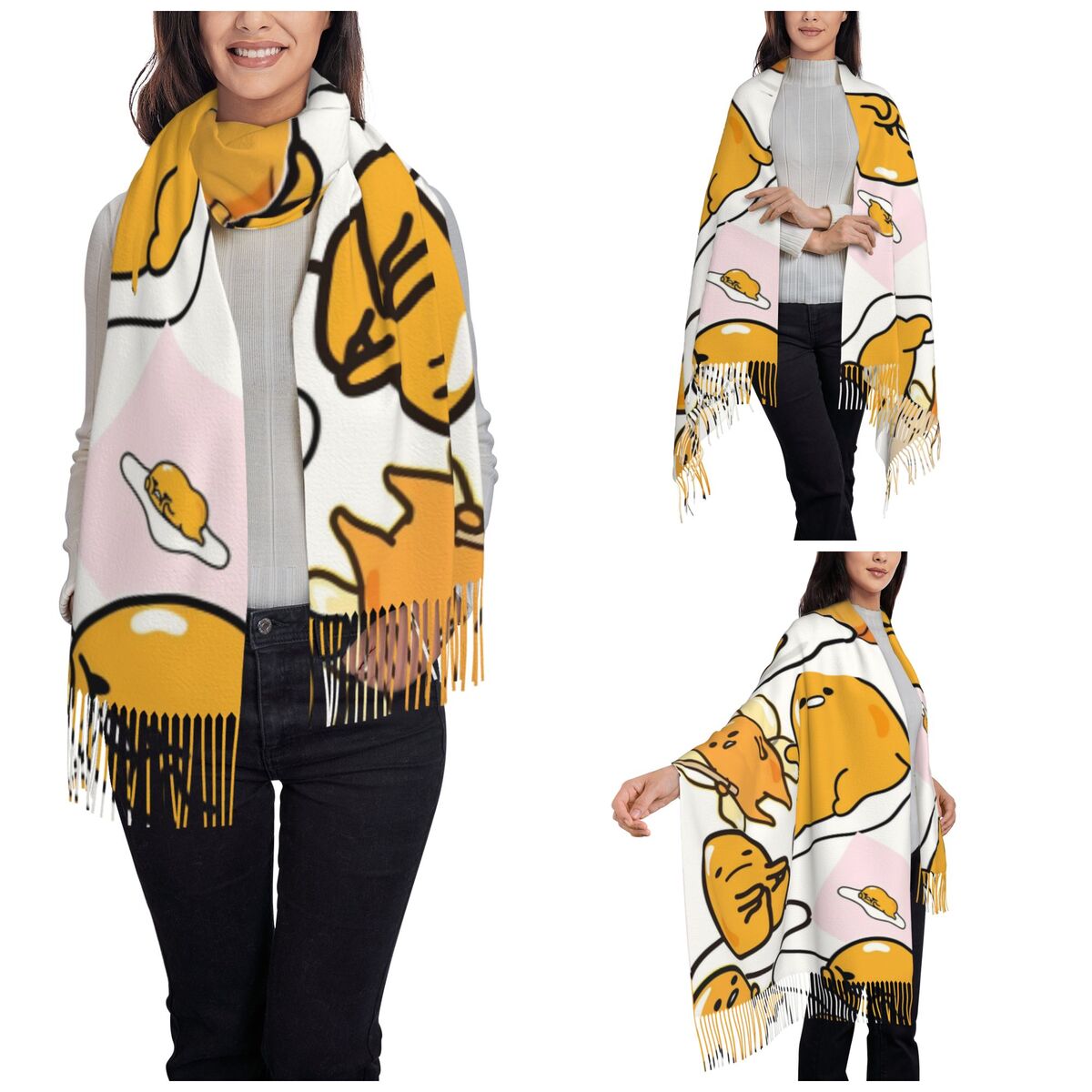 Gudetama Bufanda linda de dibu - Pashmina Wrap Large reseña y precio